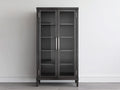 Vitrina de madera manufacturada y vidrio 90x40x190 cm - madera oscura - diseño moderno para salón