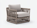 Sillones de ratán tejido 90x85x78 cm - gris topo y beige - diseño moderno para salón