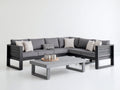 Sofás de exterior - Sofá esquinero de estructura metálica 245 x 245 x 78 cm - Gris antracita y gris oscuro - Diseño moderno para terraza y jardín