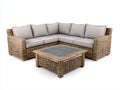 Sofás de exterior - Sofá esquinero modular de ratán sintético 250 x 250 x 84 cm - Marrón natural y beige - Diseño contemporáneo para terraza y jardín