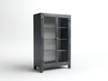 Vitrina de metal y vidrio 80x35x100 cm - gris antracita - 2 puertas para salón