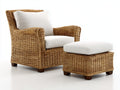 Sillones de ratán 112x88x82 cm - natural-blanco - con reposapiés para salón
