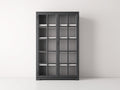 Vitrina de madera y vidrio 100 x 40 x 180 cm - Antracita - 2 puertas acristaladas con estantes para salón y comedor